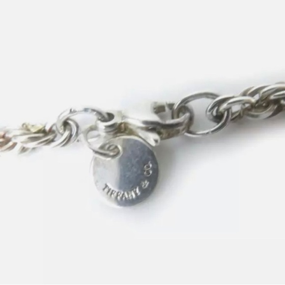 TIFFANY & Co. vintage bracelet .925 SS & 750 (18kt gold) twisted chain; 19cm - Picture 4 of 8